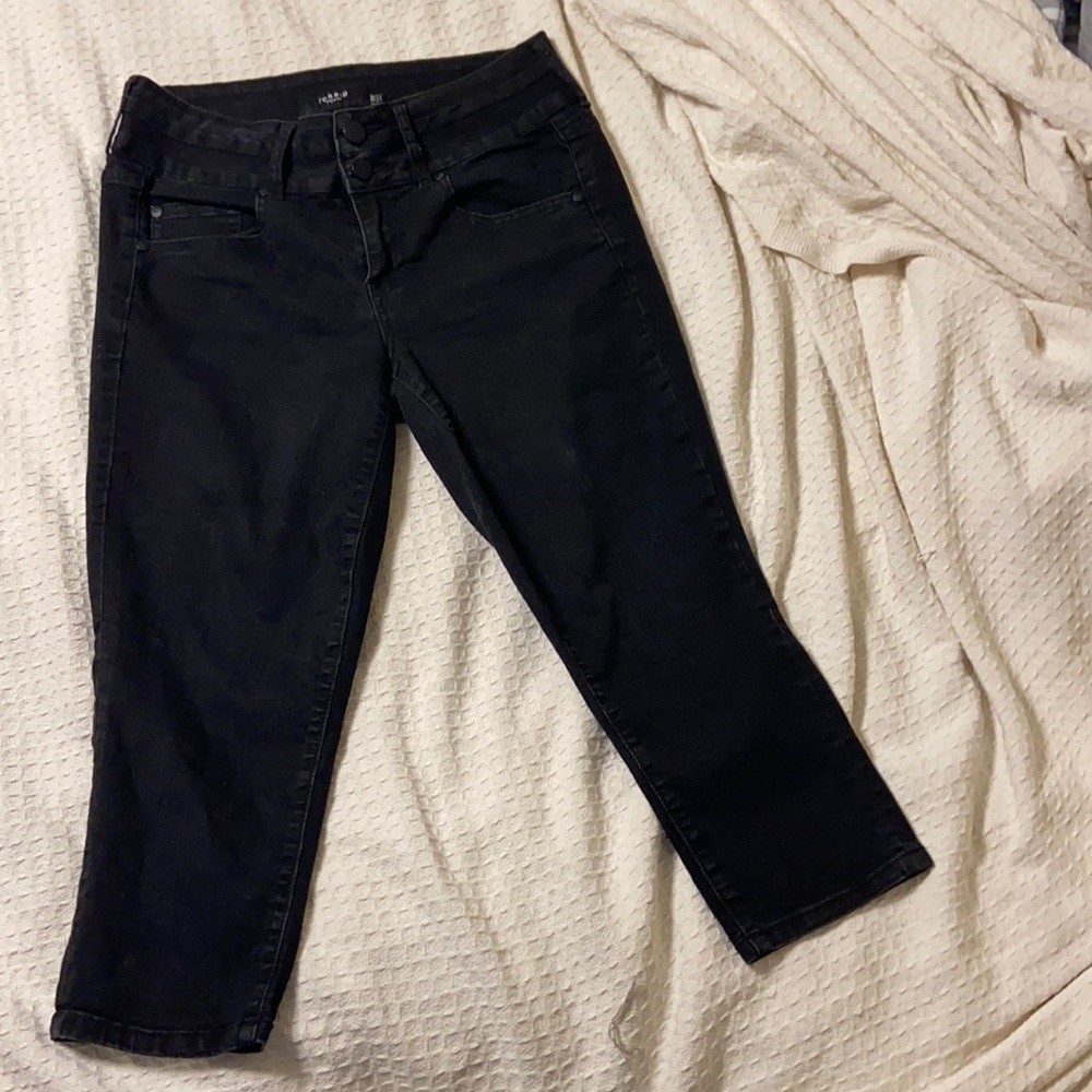 Torrid size 10r washed out black capris denim